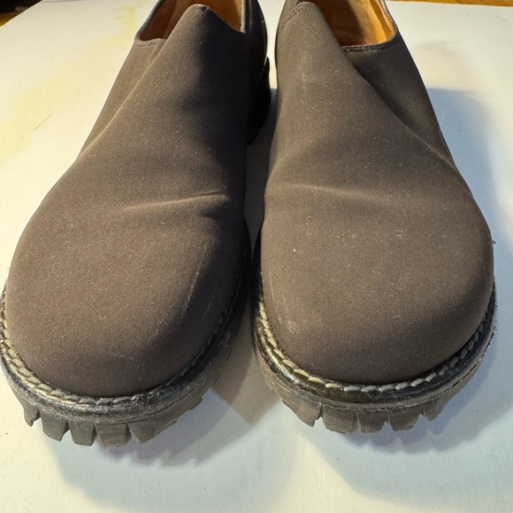 Black Slip-On Loafers with Rugged Sole and Minimalist Design